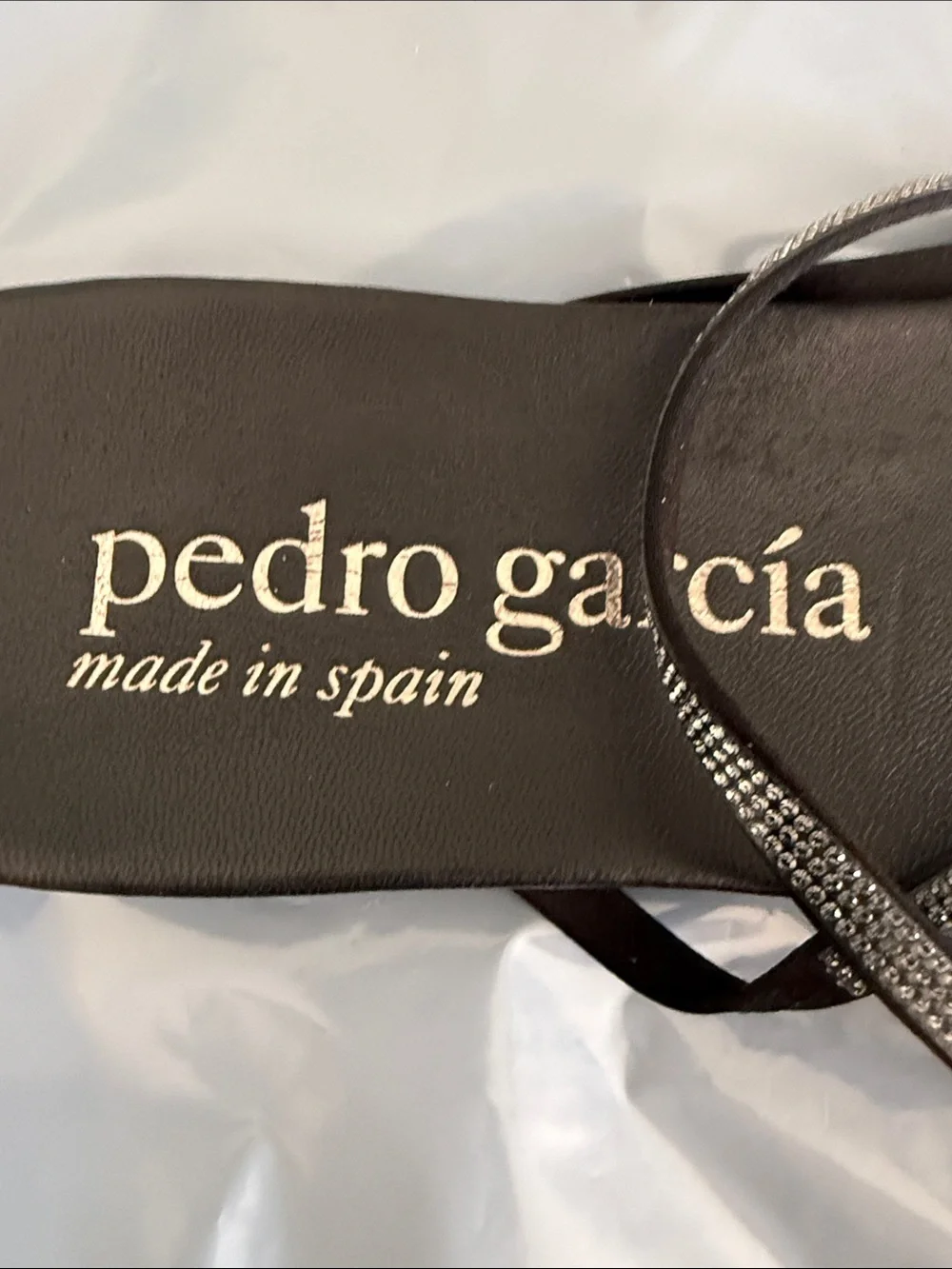 Pedro Garcia Brown Swarovski crystalsStrap Flat Sandals